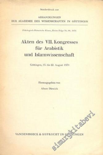 Akten Des 7. Kongresses Für Arabistik und Islamwissenschaft, Göttingen