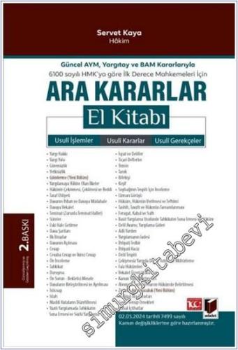 Ara Kararlar El Kitabı : Usuli İşlemler - Usuli Kararlar - Usuli Gerek