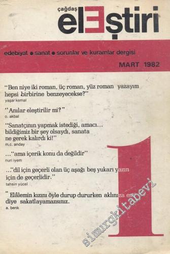 Çağdaş Eleştiri: Aylık Edebiyat Dergisi - Sayı: 1 Yıl: 1 Mart