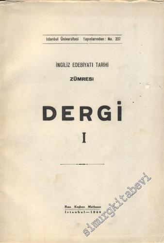 Dergi 1: İngiliz Edebiyatı Tarihi Zümresi - Sayı: 1, Yıl: 1944