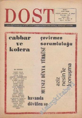 Dost Fikir ve Sanat Dergisi - Sayı: 73 23 Kasım