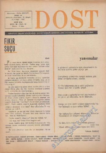 Dost Fikir ve Sanat Dergisi - Sayı: 96 25 Ekim