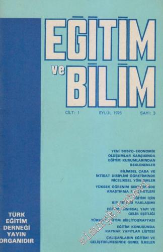 Eğitim ve Bilim - Sayı: 3 1 Eylül