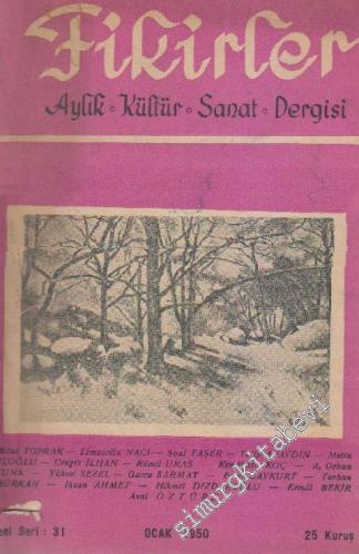 Fikirler Aylık Kültür ve Sanat Dergisi - Yeni Seri 31 Ocak