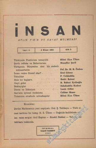 İnsan Aylık Fikir ve Sanat Mecmuası - Sayı: 11 Cilt: 2 Yıl: 1 Nisan