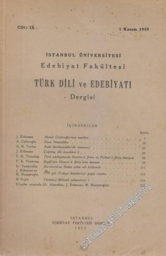 İstanbul Üniversitesi Edebiyat Fakültesi Türk Dili ve Edebiyatı Dergis