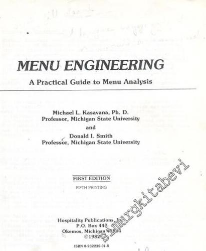 Menu Engineering A Practical Guide To Menu Analysis ( Fotokopi )