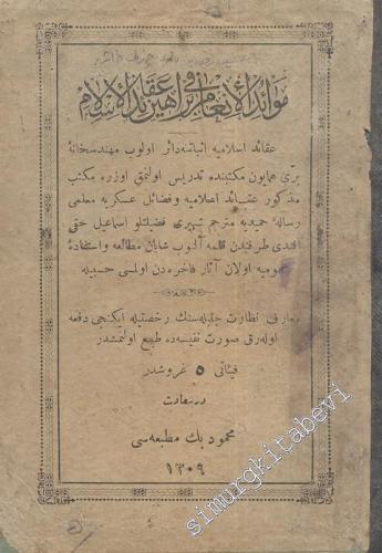 OSMANLICA: Mevâidü'l - enam fî Berahin - i Akâidü'l - İslâm [ Mevaidü'