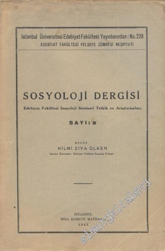 Sosyoloji Dergisi - Sayı: 2, Yıl: 1943