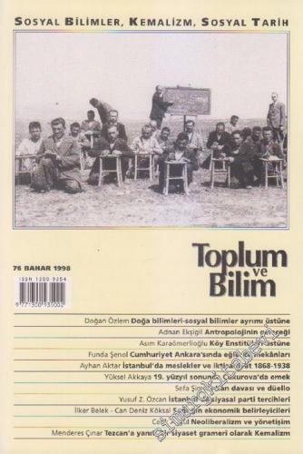 Toplum ve Bilim - Üç Aylık Dergi : Sosyal Bilimler, Kemalizm, Sosyal T