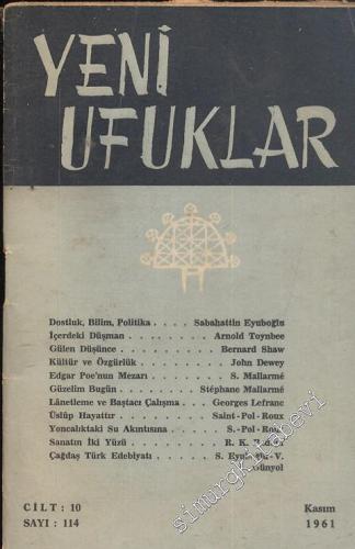 Yeni Ufuklar Aylık Sanat Fikir Dergisi - Sayı: 114, Kasım 1961