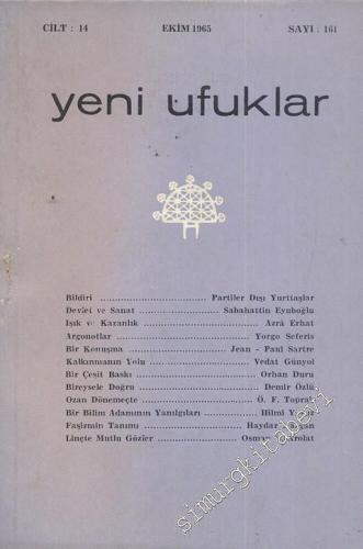 Yeni Ufuklar Aylık Sanat Fikir Dergisi - Sayı: 161, Ekim 1965