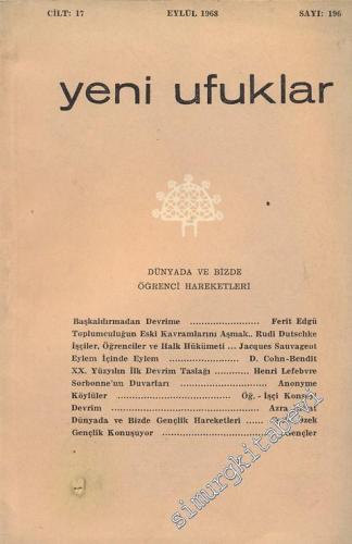 Yeni Ufuklar Aylık Sanat Fikir Dergisi - Sayı: 196, Eylül 1968