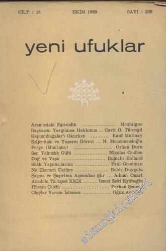 Yeni Ufuklar Aylık Sanat Fikir Dergisi - Sayı: 209, Ekim 1969