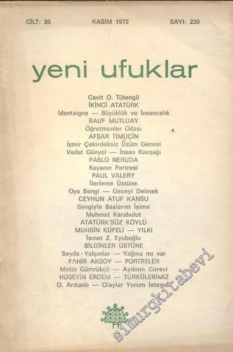 Yeni Ufuklar Aylık Sanat Fikir Dergisi - Sayı: 230, Kasım 1972