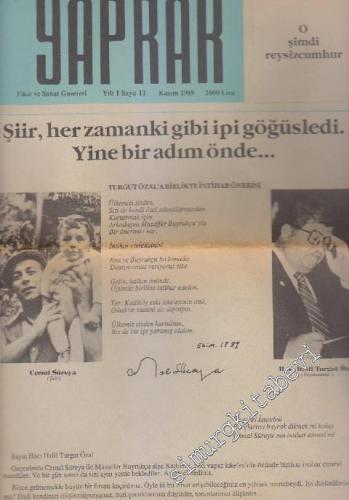 Yeni Yaprak Fikir ve Sanat Gazetesi - Sayı: 11 1 Kasım