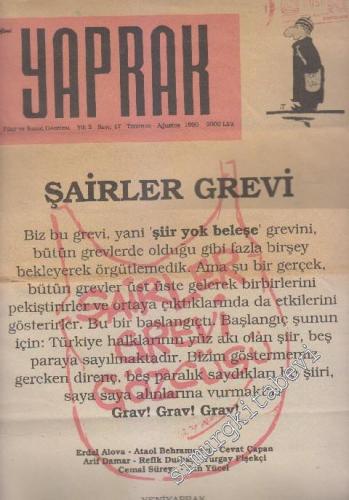 Yeni Yaprak Fikir ve Sanat Gazetesi - Sayı: 17 2 Temmuz - Ağustos